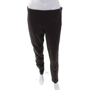 KaufmanFranco Womens Leather High Rise Zip Ankle Pants Brown Size 8/44
